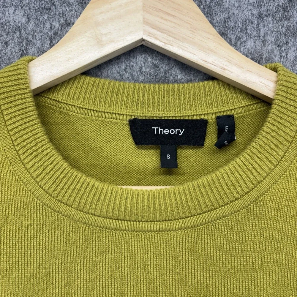 Theory Haider 100% Cashmere Sweater Men's Small Green Soft Luxury Preppy Knit